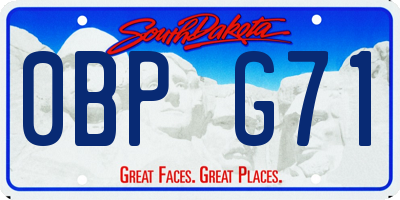 SD license plate 0BPG71