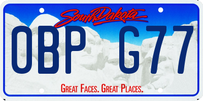 SD license plate 0BPG77