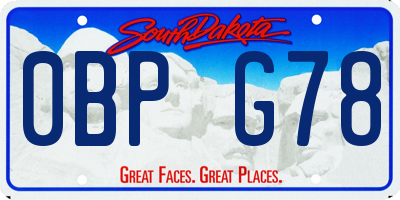 SD license plate 0BPG78
