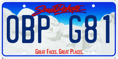 SD license plate 0BPG81