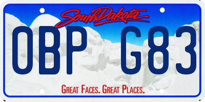 SD license plate 0BPG83