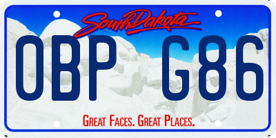 SD license plate 0BPG86