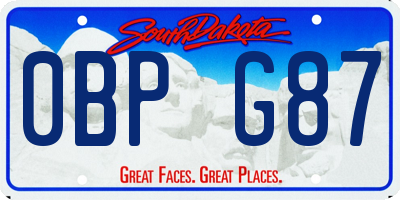 SD license plate 0BPG87