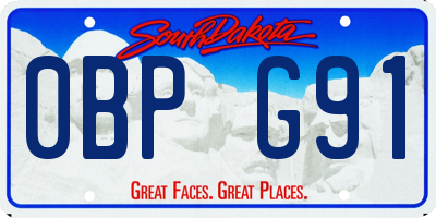 SD license plate 0BPG91