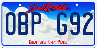 SD license plate 0BPG92