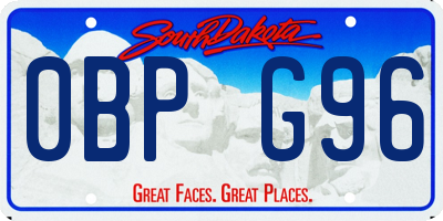 SD license plate 0BPG96