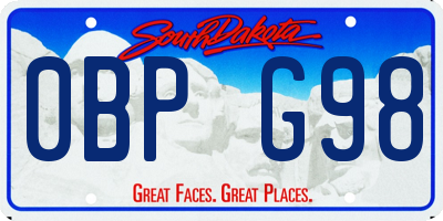 SD license plate 0BPG98