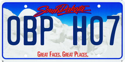 SD license plate 0BPH07