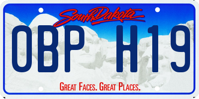 SD license plate 0BPH19