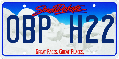 SD license plate 0BPH22