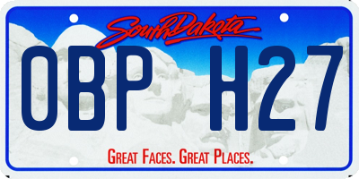 SD license plate 0BPH27