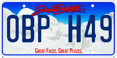 SD license plate 0BPH49