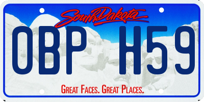 SD license plate 0BPH59