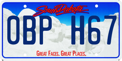 SD license plate 0BPH67