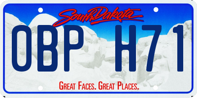 SD license plate 0BPH71