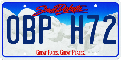 SD license plate 0BPH72