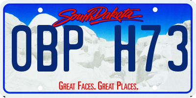 SD license plate 0BPH73