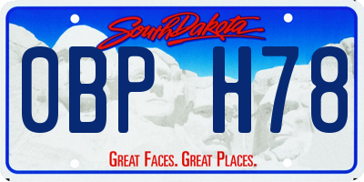 SD license plate 0BPH78