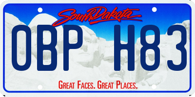 SD license plate 0BPH83