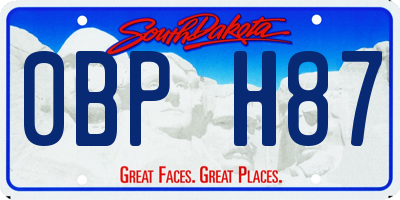 SD license plate 0BPH87