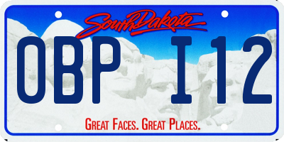SD license plate 0BPI12