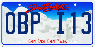 SD license plate 0BPI13