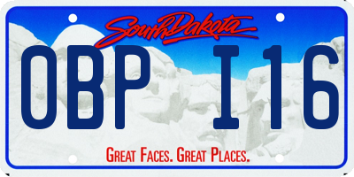 SD license plate 0BPI16