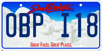 SD license plate 0BPI18