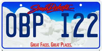 SD license plate 0BPI22