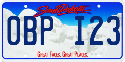 SD license plate 0BPI23