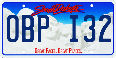 SD license plate 0BPI32