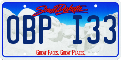 SD license plate 0BPI33