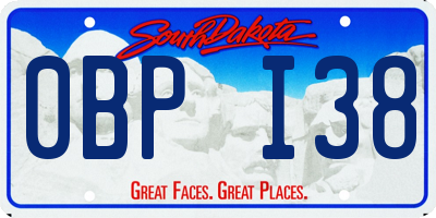 SD license plate 0BPI38
