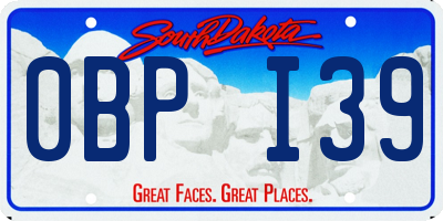 SD license plate 0BPI39
