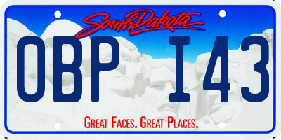 SD license plate 0BPI43