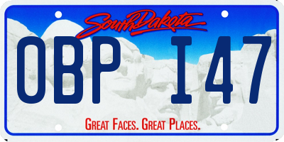 SD license plate 0BPI47