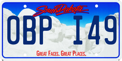 SD license plate 0BPI49