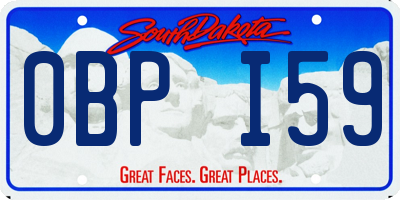 SD license plate 0BPI59
