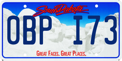 SD license plate 0BPI73