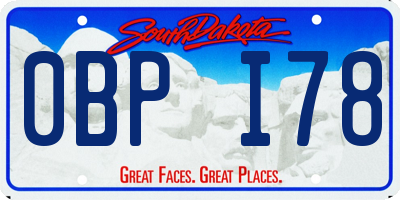 SD license plate 0BPI78