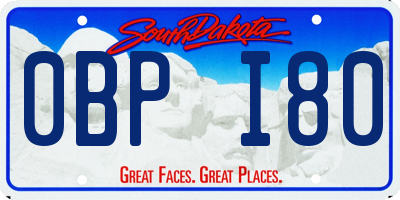 SD license plate 0BPI80