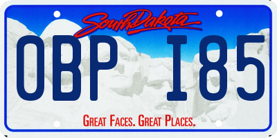 SD license plate 0BPI85