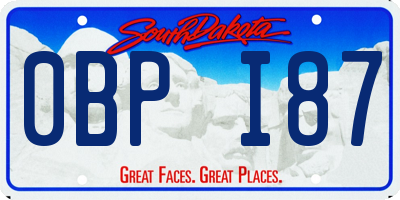SD license plate 0BPI87