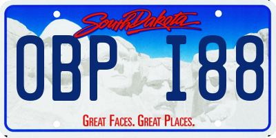 SD license plate 0BPI88
