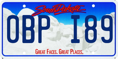 SD license plate 0BPI89