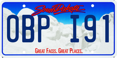 SD license plate 0BPI91