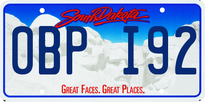 SD license plate 0BPI92