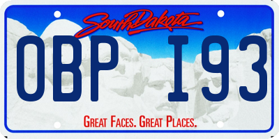 SD license plate 0BPI93