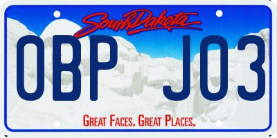 SD license plate 0BPJ03