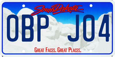 SD license plate 0BPJ04